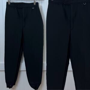 Roffe Vintage Made In USA Black Stirrup Skiwear Ski Pants 10 Union Made Winter